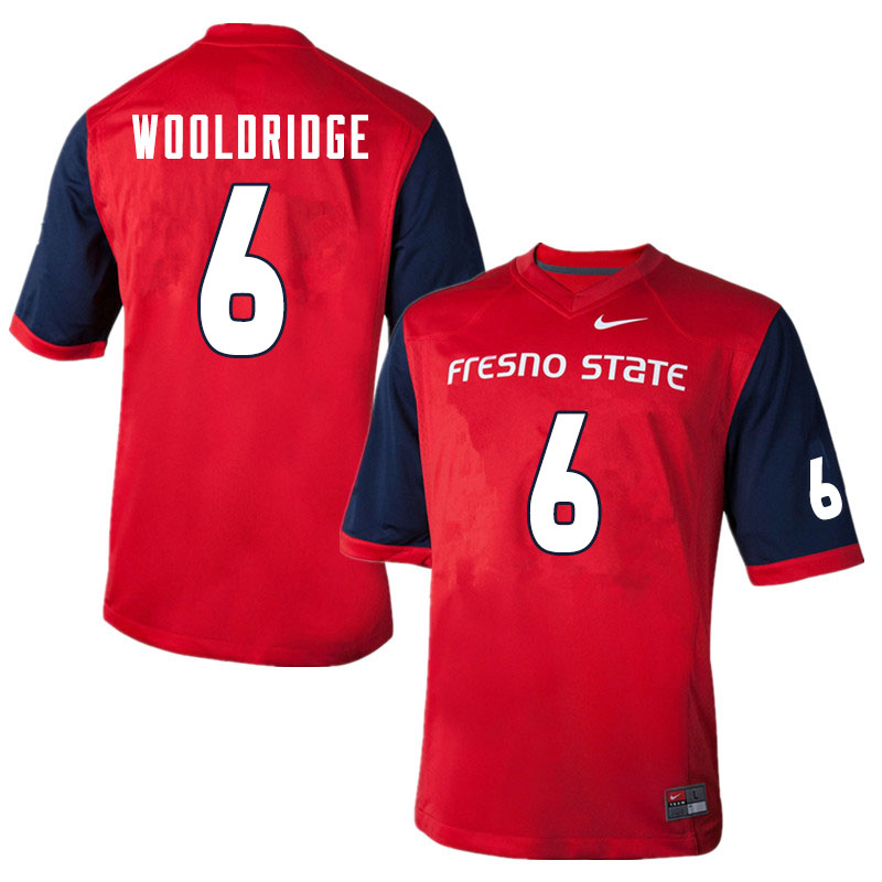 Men #6 Ben Wooldridge Fresno State Bulldogs College Football Jerseys Sale-Red - Click Image to Close